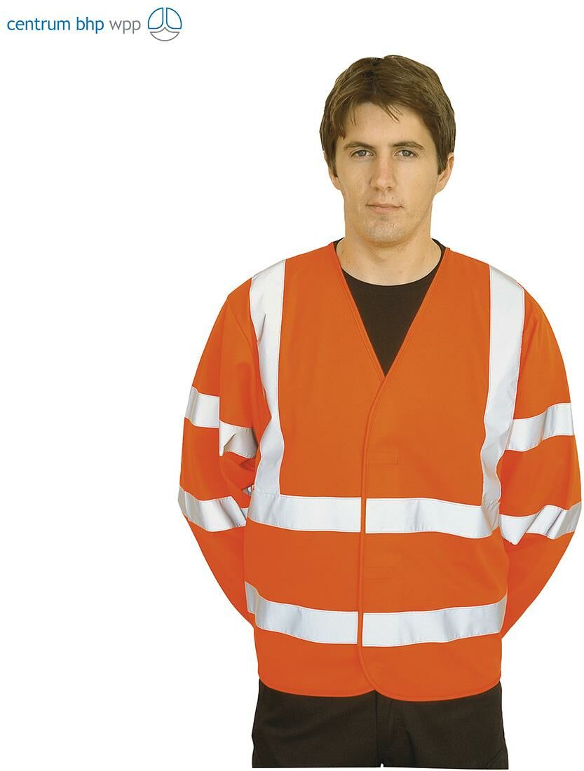 PORTWEST C473 KAMIZELKA OSTRZEGAWCZA Z DŁUGIMI RĘKAWAMI; POMARAŃCZOWY (L/XL)
