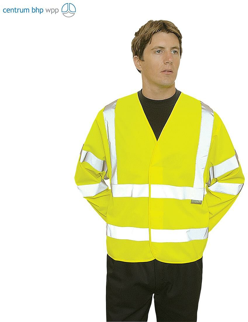 PORTWEST C473 KAMIZELKA OSTRZEGAWCZA Z DŁUGIMI RĘKAWAMI; ŻÓŁTY (L/XL)