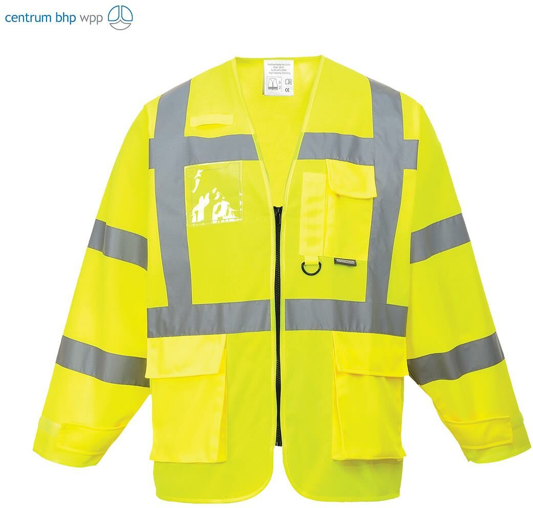PORTWEST S475 KAMIZELKA OSTRZEGAWCZA EXECUTIVE Z RĘKAWAMI; ŻÓŁTY