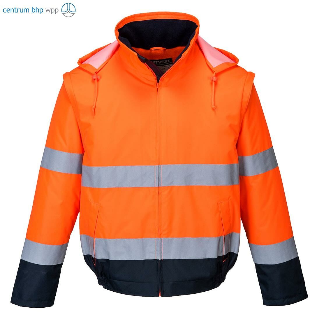 PORTWEST C464 KURTKA OSTRZEGAWCZA 2 W 1 ESSENTIAL; POMARAŃCZOWY/GRANATOWY