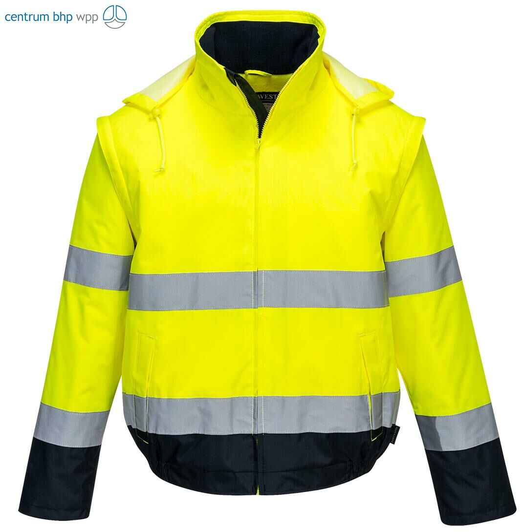 PORTWEST C464 KURTKA OSTRZEGAWCZA 2 W 1 ESSENTIAL; ŻÓŁTY/GRANATOWY
