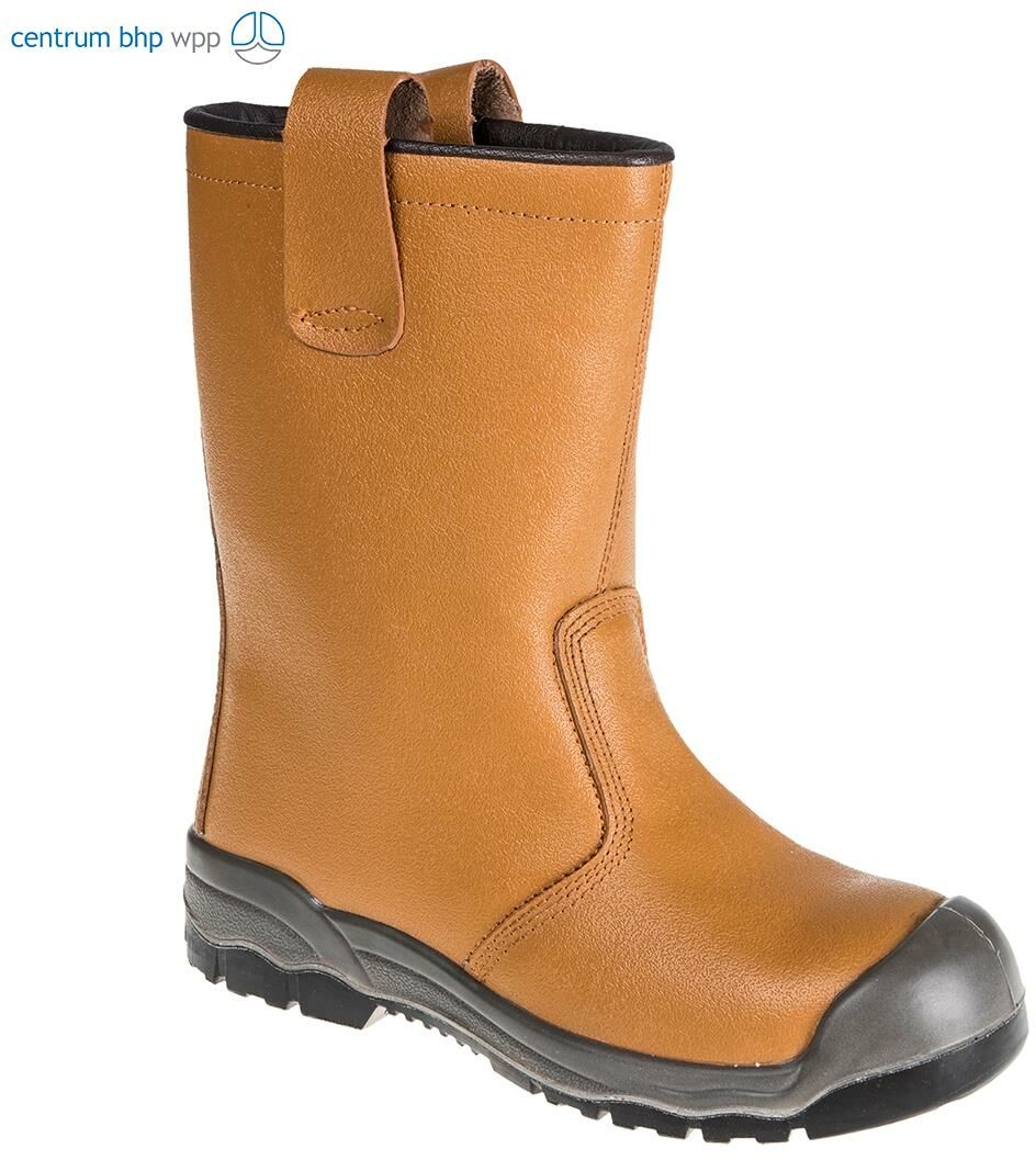 PORTWEST FW13 BUT WYSOKI STEELITE RIGGER S1P CI (Z NADLANYM NOSKIEM); JASNY BRĄZ