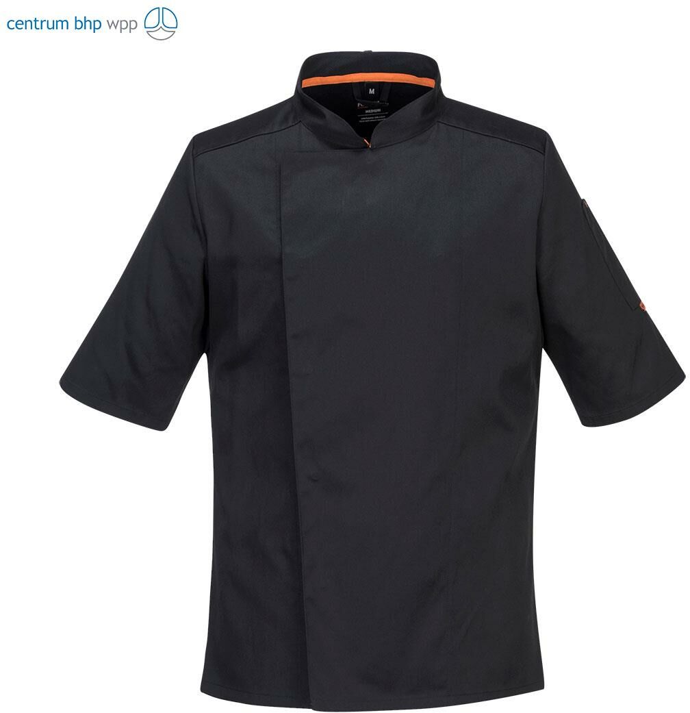 PORTWEST C738 BLUZA SZEFA KUCHNI MESHAIR PRO S/S; CZARNY