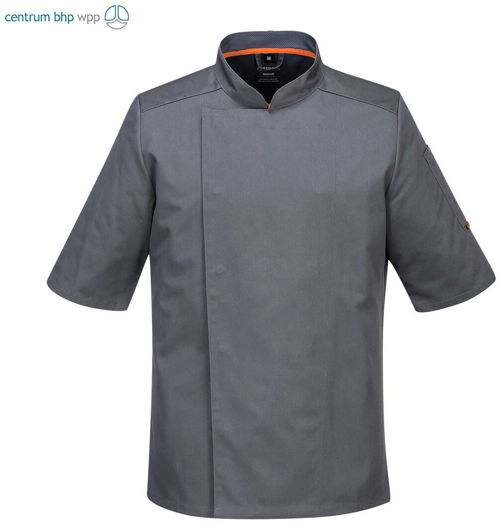 PORTWEST C738 BLUZA SZEFA KUCHNI MESHAIR PRO S/S; SZARY ŁUPKOWY