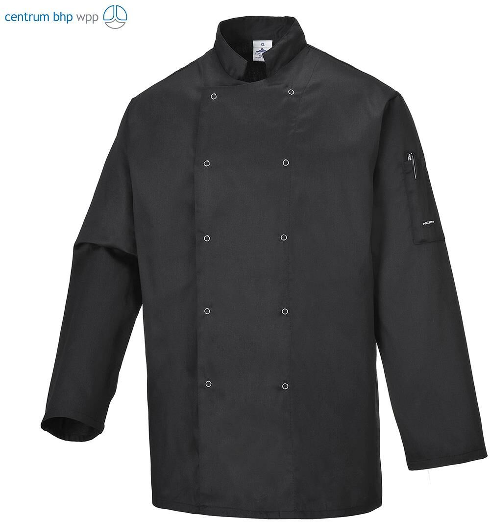 PORTWEST C833 BLUZA SZEFA KUCHNI SUFFOLK; CZARNY