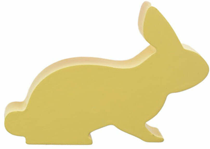 Dekoracja drewniana Zając żółty - 10 cm - 1 szt.