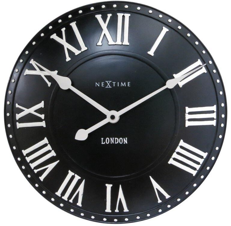 Nextime Zegar ścienny (czarny) London Roman