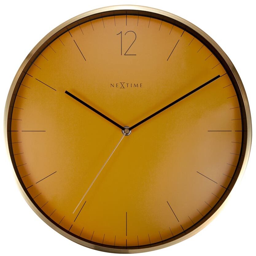Nextime Zegar ścienny (pomarańczowy) Essential Gold