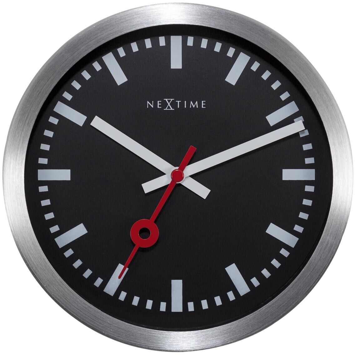 Nextime Zegar ścienny/stojący z indeksami (czarny, 19 cm) Station