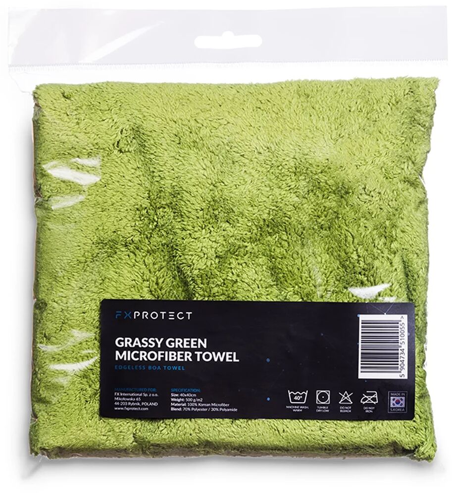 FX Protect Grassy Green Boa  delikatna mikrofibra bez obszycia, 500gsm, 40x40cm