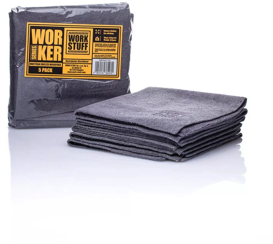 Work Stuff Worker 5-pack  delikatna mikrofibra bez obszycia, 40x40cm, 320gsm