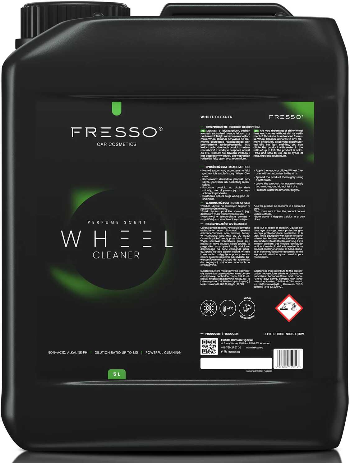 Fresso Wheel Cleaner zasadowy preparat do mycia felg 5L