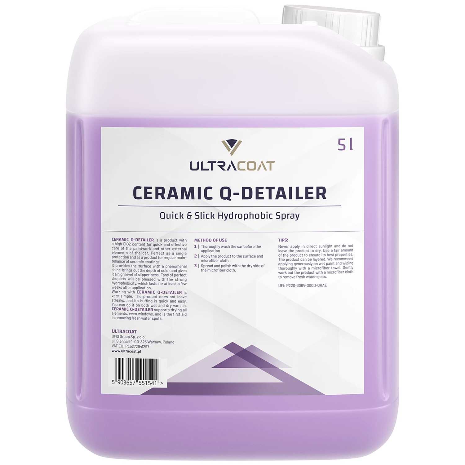 Ultracoat Ceramic Q-Detailer  quick detailer z dodatkiem kwarcu SiO2 5L