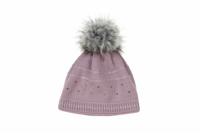 Pikeur Czapka zimowa z pomponem - violet grey