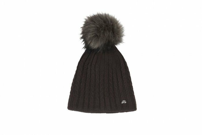 Pikeur Czapka zimowa z pomponem - dark coffee