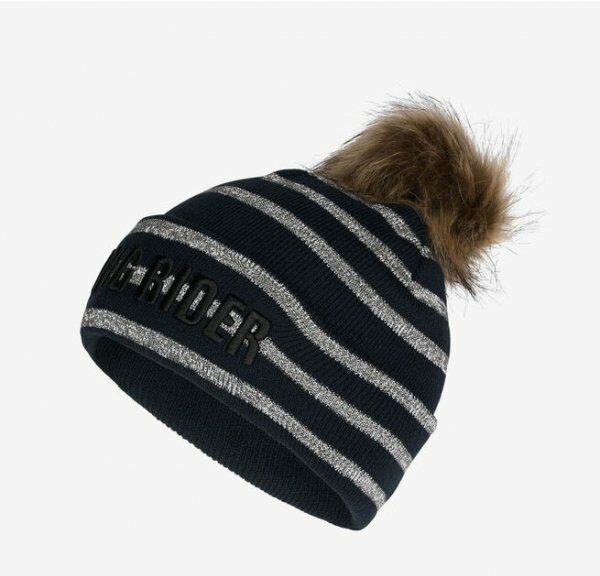 Horze Czapka dziecięca odblaskowa TERRY - dark navy