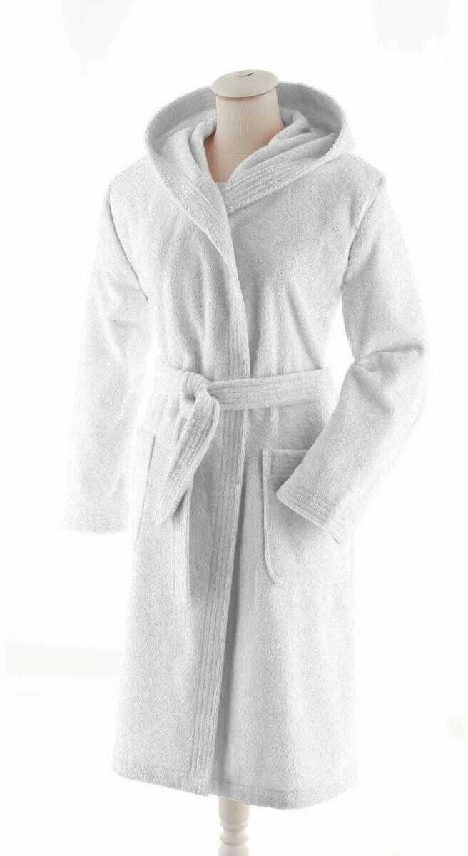 Essix Szlafrok bawełniany Aqua Hooded Blanc