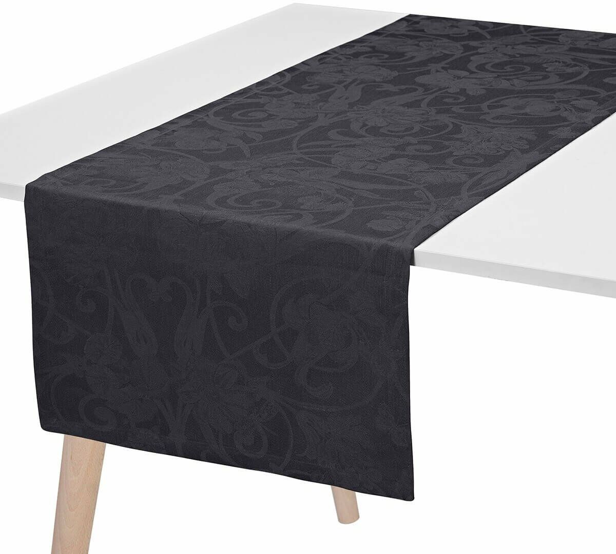 Le Jacquard Fran ais Bieżnik żakardowy Tivoli Czarny