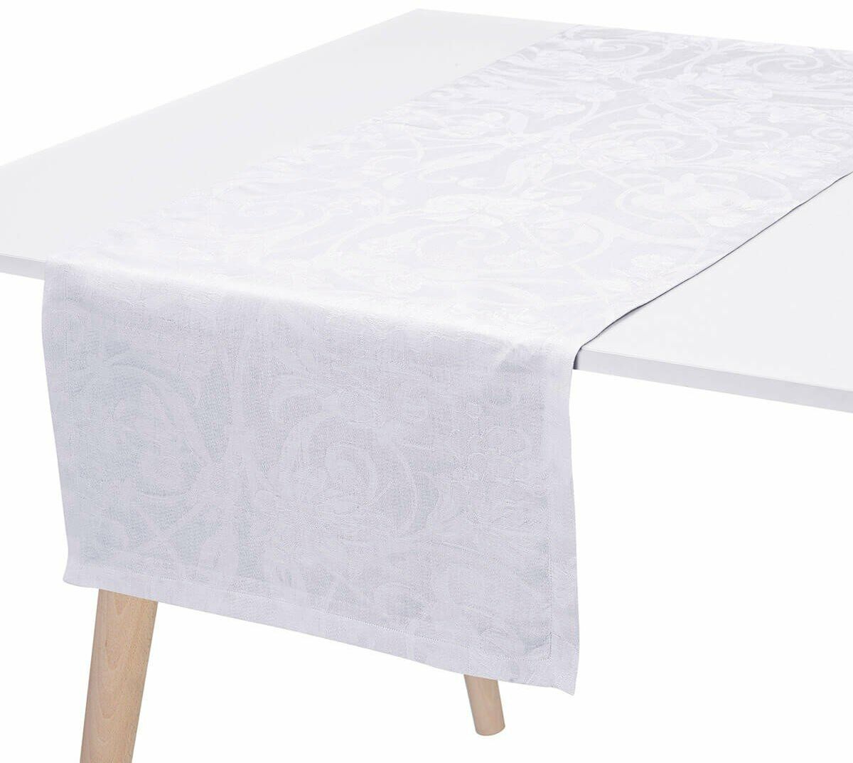 Le Jacquard Fran ais Bieżnik żakardowy Tivoli Biały