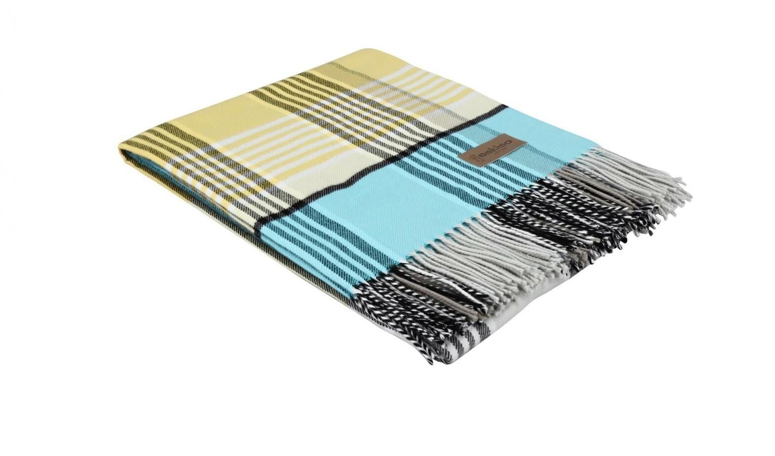 Eskimo Pled bawełniany Morcote Mint/Yellow
