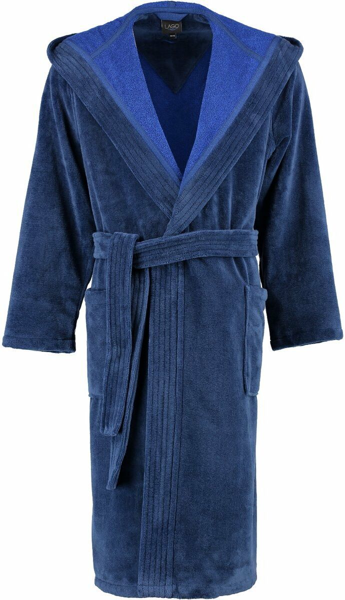 Cawo Szlafrok męski Basic Hooded Night Blue