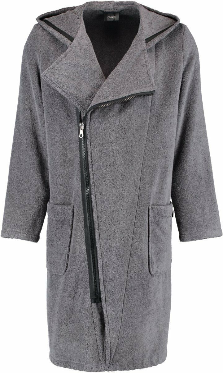 Cawo Szlafrok męski Zipper Hooded Anthracite