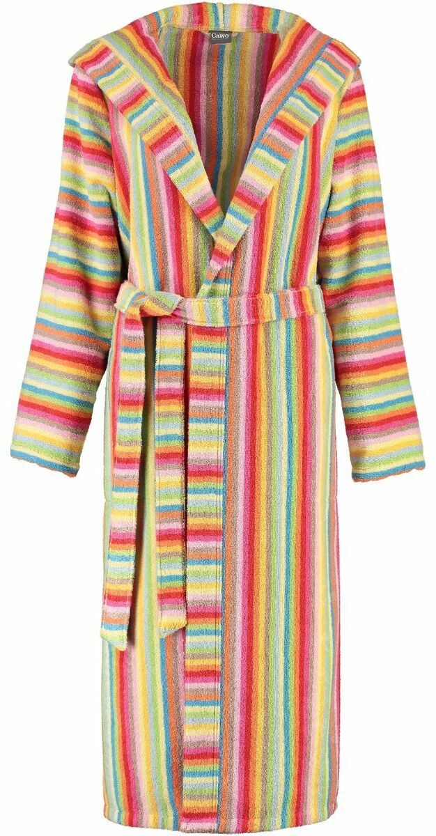 Cawo Szlafrok damski Lifestyle Stripes Hooded Multicolor