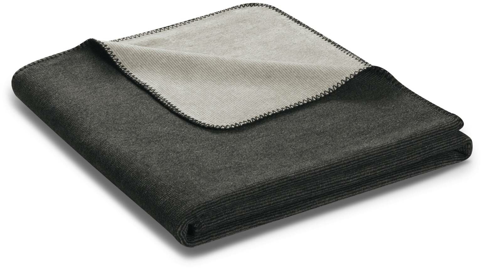 Biederlack Koc Melange Doubleface Anthrazit-Silber