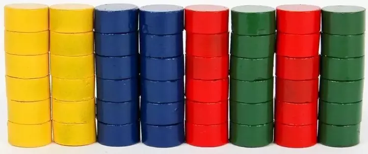 Magnesy 10 mm 48 szt. kolorowe - Fandy