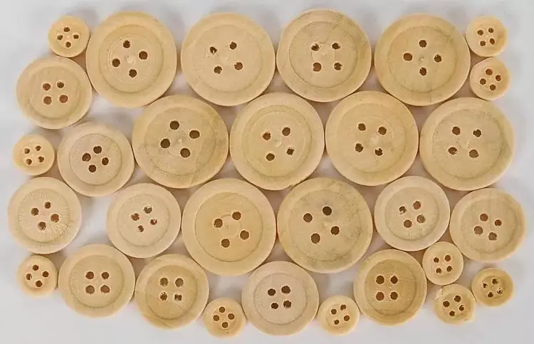 Fandy Guziki drewnianie naturalne