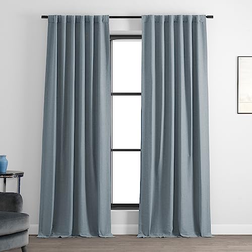 HPD Half Price Drapes BOCH-PL1702-120 Bellino zasłona zaciemniająca do pokoju (1 panel), 50 x 120, niebieska