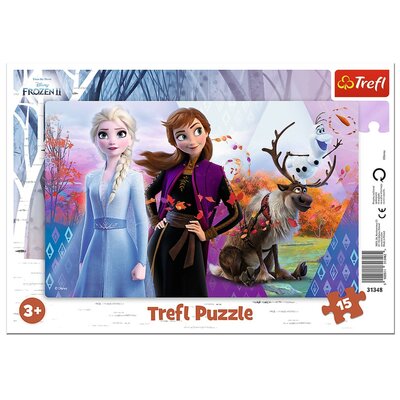Trefl Puzzle ramkowe 15 Magiczny świat Anny i Elsy