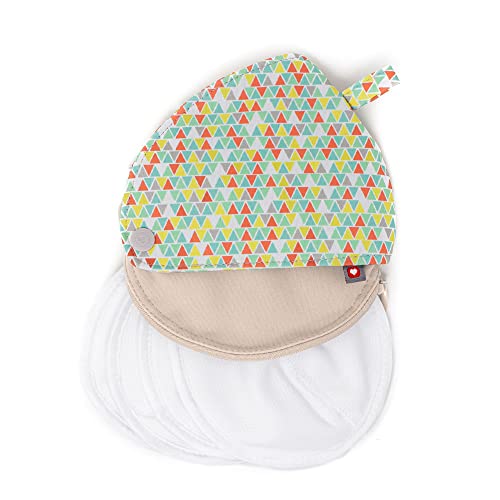 Close Plecak na piersi z nadrukiem Pop-in, woreczek + 4 pojedyncze płatki piersiowe wielokrotnego użytku | pastelowe kolory