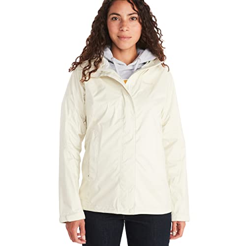 Marmot Kobiety Wm's PreCip Eco Jacket S22, Wodoodporna kurtka przeciwdeszczowa, oddychający płaszcz przeciwdeszczowy z kapturem, lekka wiatrówka hardshell na wędrówki, Papyrus, XS