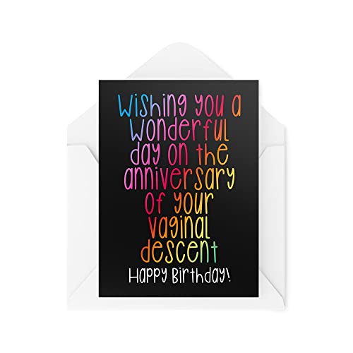 Śmieszne kartki urodzinowe | Kartka z okazji rocznicy pochwy | dla niej banter żart 'Happy Birthday' najlepszy żart praca kolega | CBH981