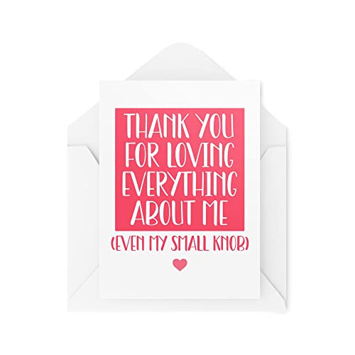 Śmieszne kartki | Thank You For Loving Everything About Me Except My Small Kn*b | Walentynki Rocznica Mąż Chłopak Dziewczyna CBH959