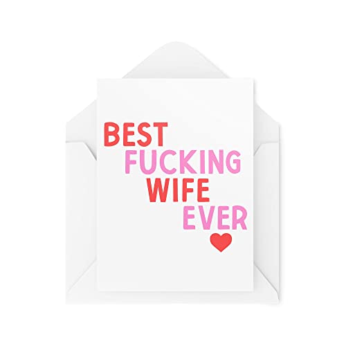 Śmieszne karty miłosne | Best Wife Ever | świętowanie banter mąż pary walentynki rocznica kartka urodzinowa Love You | CBH940