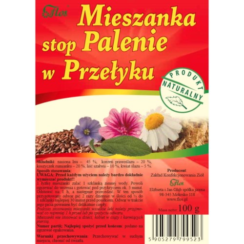Flos stop palenie w przełyku mieszanka ziołowa 100 g