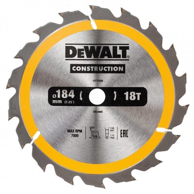 DeWalt Tarcza Do Drewna DT1938 184mm x16mm 18z