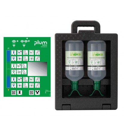 Plum Ibox - Zamykana Stacja Do Płukania Oczu - 2 X Eyewash Duo 1000 Ml