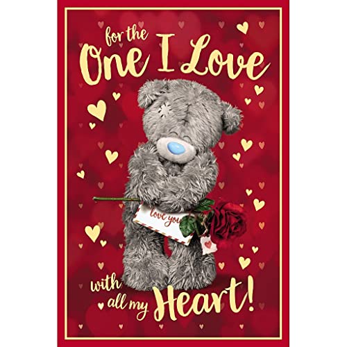 ONE I LOVE Birthday Me to You Bear 3D holograficzna kartka urodzinowa z hologramem