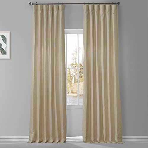 HPD HALF PRICE DRAPES LN-XS1707-108 francuska zasłona lniana (1 panel), 50 x 108, orzech beżowy