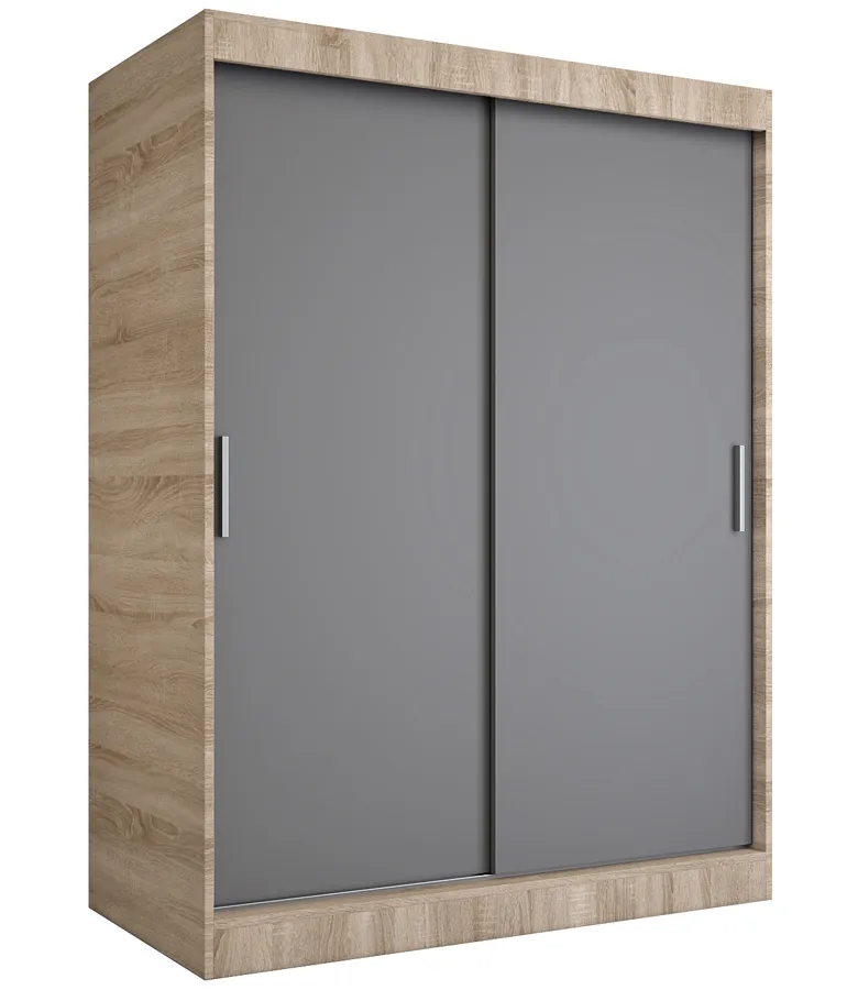 Szafa przesuwna 150 cm dąb sonoma + antracyt H5-H39