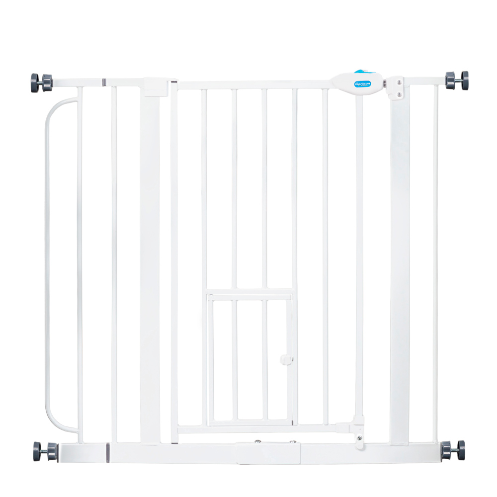 Carlson barierka dla zwierząt Pet Gate, z wbudowanymi drzwiczkami dla kota  - Wys. x szer.: 76,2 cm x 73,66 - 92,71 cm