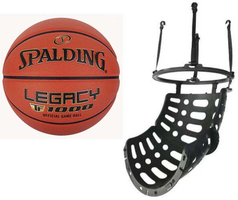 Spalding Piłka do koszykówki TF-1000 Legacy indoor + Podajnik do piłek