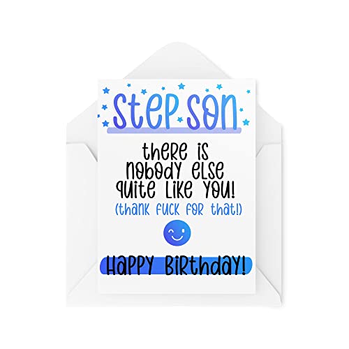Zabawna kartka urodzinowa przyrostego syna | Cheeky Banter Sons Birthday | There Is Nobody Quite Like You Thank F*ck For That Dowcip kartka dla niego żarty | CBH922