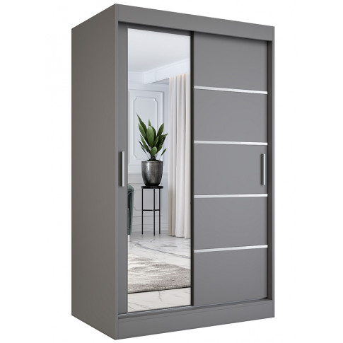 Antracytowa szafa przesuwna 120 cm Piloss 4X