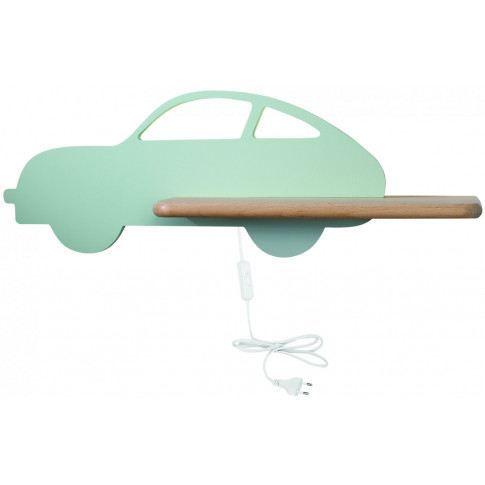 Kinkiet w kształcie auta dla chłopca miętowy - K043-Vices