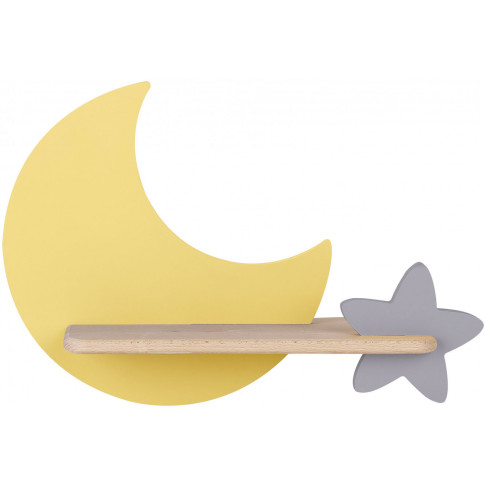 Żółto-szary kinkiet dziecięcy księżyc z gwiazdką - K029 G9-W07