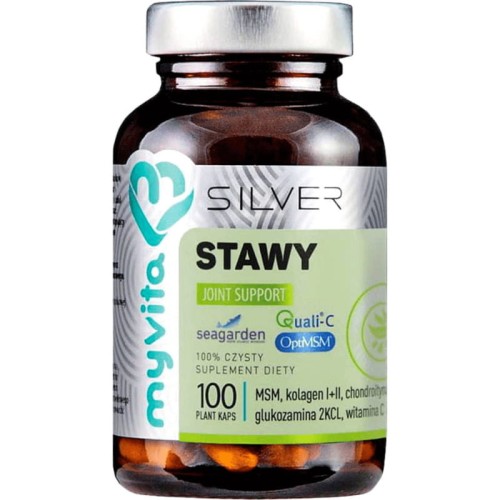 MyVita Stawy Joint support MSM kolagen typ I i II chondroityna glukozamina 2KCL witamina C 100 kapsułek Silver Pro Complex